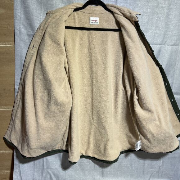 Wrangler Corduroy Sherpa Lined Jacket 2X Womens Barn Chore Jacket Green Trucker - Picture 6 of 10